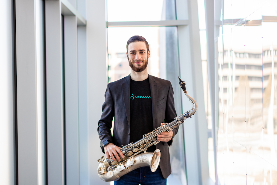 Seth Radman with saxophone
